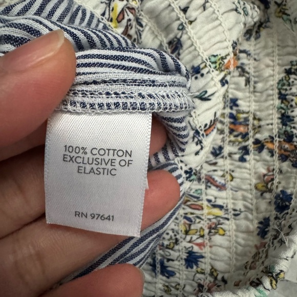 J. Jill Multicolor Paisley 100% Cotton layered Boho Smocked Skirt Small - Picture 5 of 5